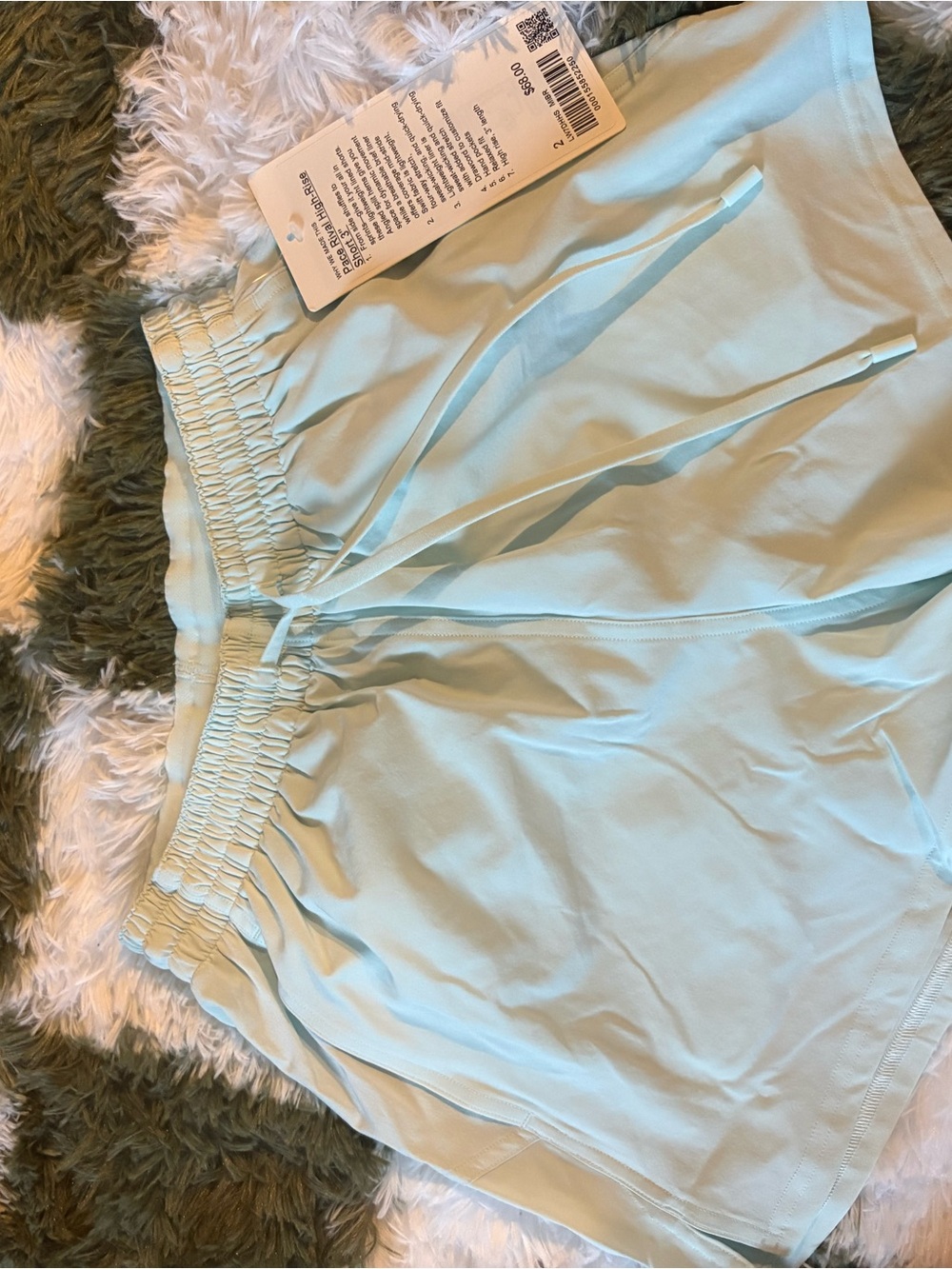 lululemon athletica Mint Green Drawstring Pace Rival High Rise Athletic Shorts